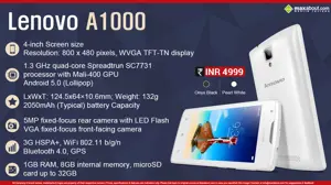 Quick Facts - Lenovo A1000