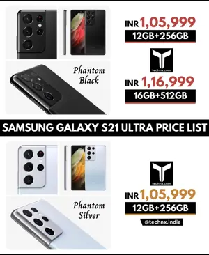 Samsung Galaxy S21 Ultra Price List in India