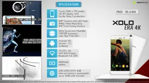 Quick Facts - Xolo Era 4k