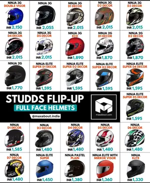 Studds Flip-up Full-Face Helmets Price List