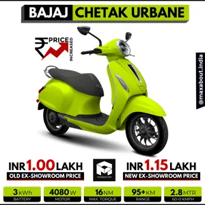 Bajaj Chetak Urbane Price Increased!