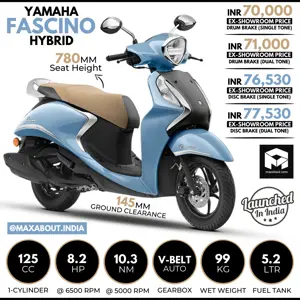 New 125cc Yamaha Fascino Hybrid Officially Launched