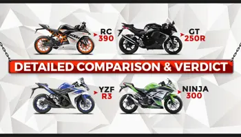 Detailed Comparison & Verdict: RC390 vs GT250R vs YZF-R3 vs Ninja 300