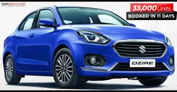 2017 Maruti Suzuki Dzire Receives 33,000 Bookings in Just 11 Days!