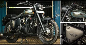 Royal Enfield Thakur 350 Features Rust Texture & Gold-Finish Logos