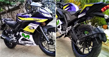 Perfectly Customized Yamaha R15 V3 Movistar Edition by Dileep