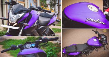 Meet Matte Purple Bajaj Pulsar NS200 by SV Stickers