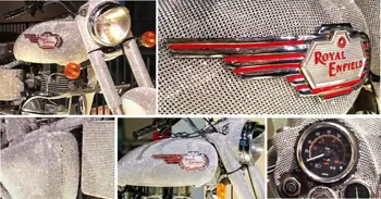 Meet One-of-a-Kind Royal Enfield Bullet 350 Studded with Countless Shiny Crystals