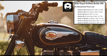 BS6 Royal Enfield Bullet 350 Variant-Wise Price List