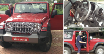 New Mahindra Thar AX Spotted with Steel Wheels & Different Grille