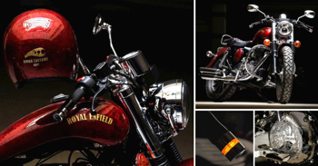 Meet Royal Enfield Jasper 350 with a Maroon Candy Helmet