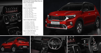 2021 Kia Sonet Variant-Wise Price List in India [23 Variants]