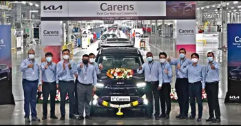 Kia Carens Production Starts, 1st Unit Rolls Out Ahead of Launch