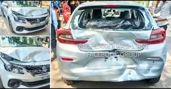 2022 Maruti Baleno Met With An Accident Ahead Of Delivery In Guwahati