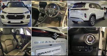 Live Photos of White-Black Maruti Suzuki Grand Vitara SUV