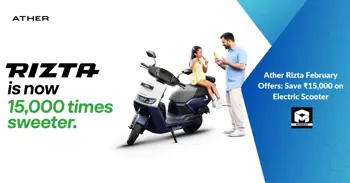 Ather Rizta February Offers: Save ?15,000 on Electric Scooter