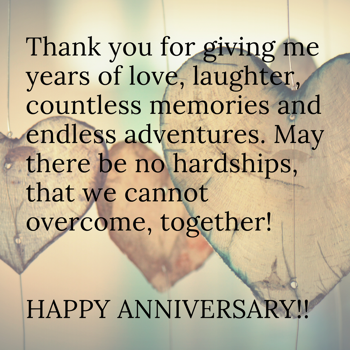 Anniversary Wishes: Thank you for giving