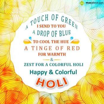 Holi Quotes Wishes: A touch of green I s