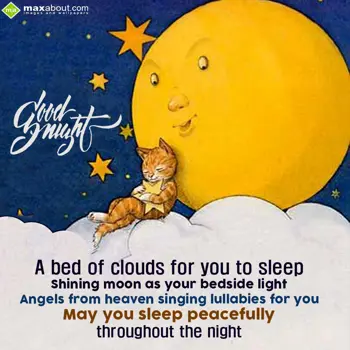 Good Night Wishes: A bed of clouds for 