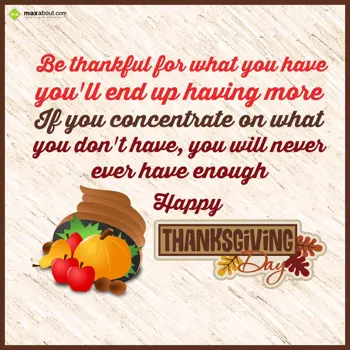 Thanksgiving Wishes: Be thankful for what