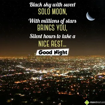 Good Night Wishes: Black Sky With Sweet