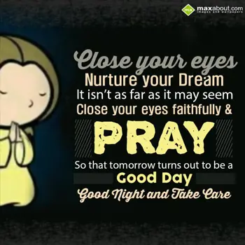 Good Night Wishes: Close your eyes, nur