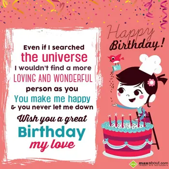 Birthday Love Wishes: Even if I searched t