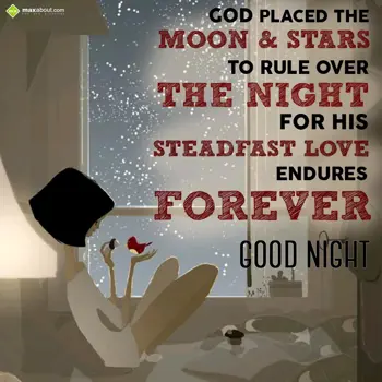 Good Night Wishes: God placed the moon 