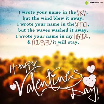 Valentine Greetings Wishes: I wrote your name in