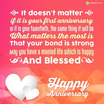 Anniversary Wishes: It doesn't matter if