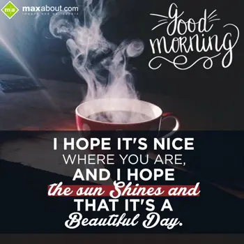 Good Morning Wishes: I hope it's nice whe