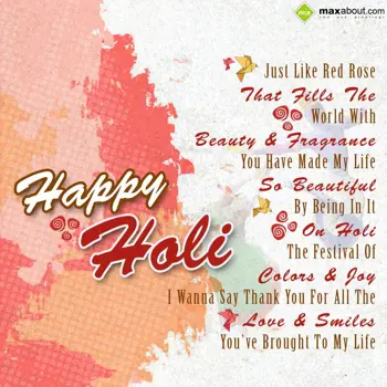 Holi Wishes Wishes: Just Like Red Rose T