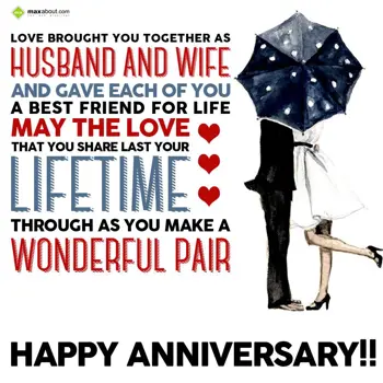 Anniversary Wishes: Love brought you tog