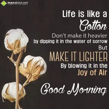 Good Morning Wishes: Life is like a cotto