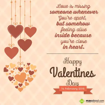 Valentine Greetings Wishes: Love is missing some