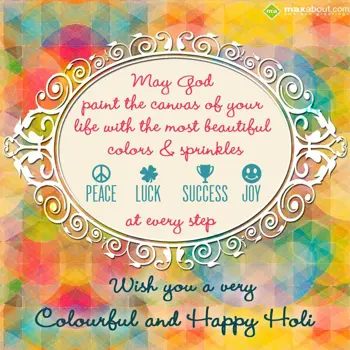 Holi Greetings Wishes: May God paint the ca