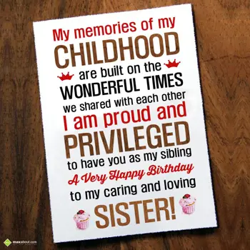 Sister - Birthday Wishes: My memories of my ch