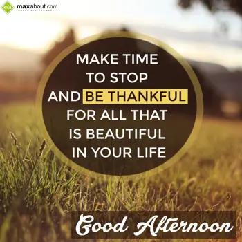 Good Afternoon Wishes: Make time to stop an