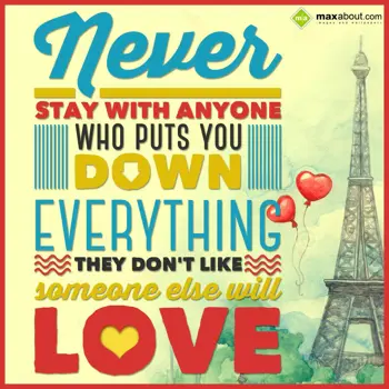 Love Quotes Wishes: Never stay with anyo