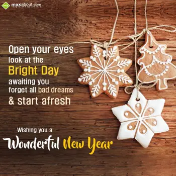 New Year Greetings Wishes: Open your eyes look 