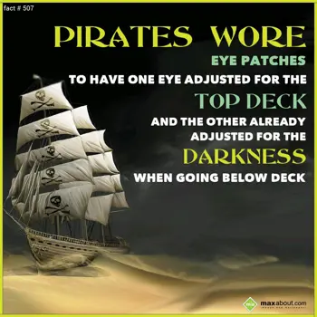 Miscellaneous Facts Wishes: Pirates wore eye pat