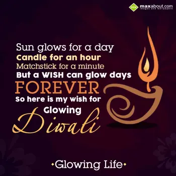 Cute Love Diwali Wishes: Sun glows for a day,