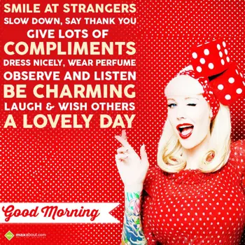 Good Morning Wishes: Smile at strangers s