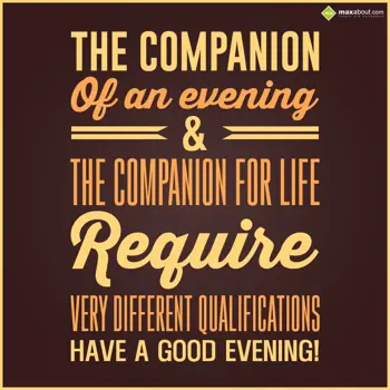 Evening Wishes: The companion of an 