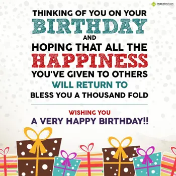 Birthday Wishes: Thinking of you on y