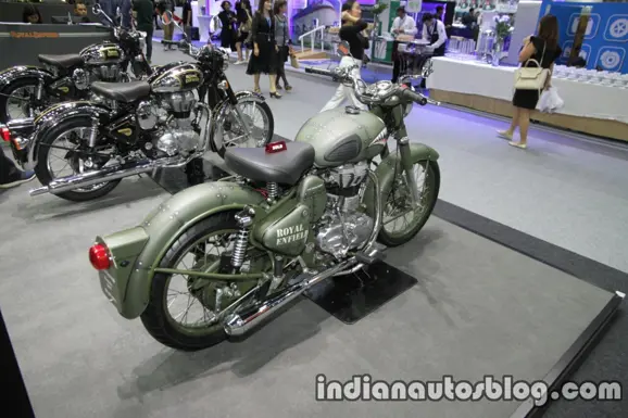 royal-enfield-classic-battle-green-p-40-tiger-shark-rear-three-quarter-at-thai-motor-expo