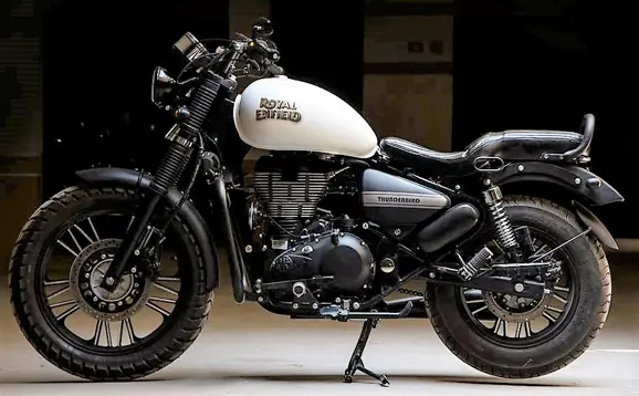 Royal-Enfield-Thunderbird-500-Ivory-Black-by-Eimor-Customs-side-left