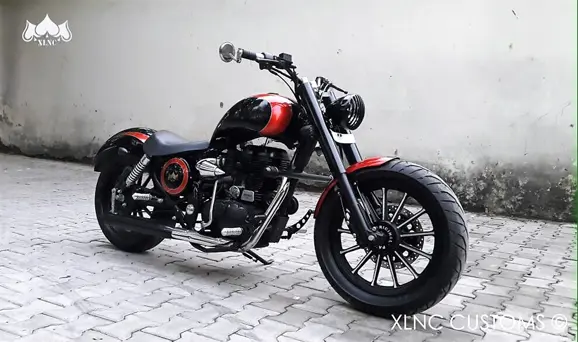 Swaag_Modified_2003_Royal_Enfield_Electra_Chopper_Paint_Xlnc_Customs_Harley_Alloy_wheels_