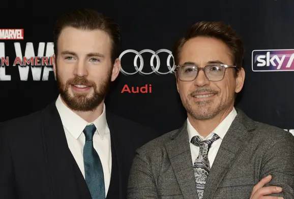 Chris Evans and Robert Downey Jr.