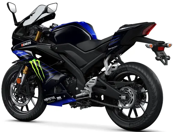 Yamaha R125 Monster Energy Rear 3-Quarter View